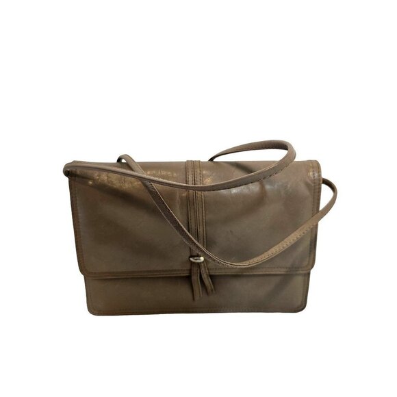 Vintage Koret Leather Crossbody/Clutch Bag Leather Lined Medium Rectangle Taupe - Picture 1 of 12